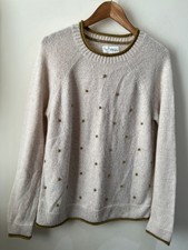 Mistral Jumper Size 14 Beige Long Sleeve Bobble Detail Knit Casual