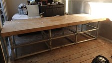 Rustic Scaffold Board Table, wood finish, great condition,W: 1M, L: 3M, H: 0.75M