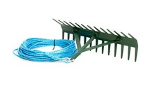 LAKE / POND WEED RAKE 18INCH DOUBLE SIDED & 20 Metres ROPE AQUATIC WEED REMOVAL