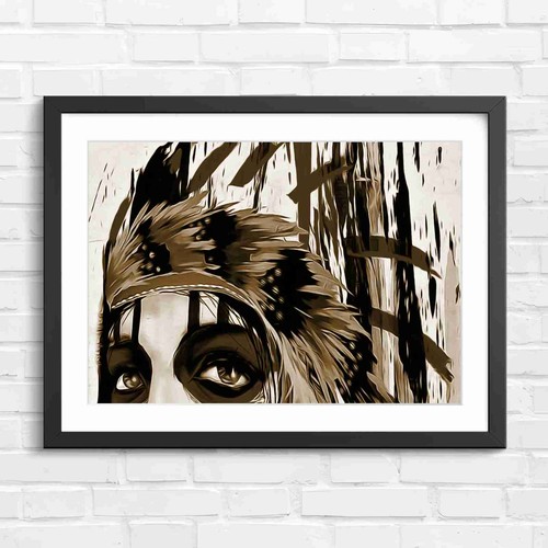 Bold native american portrait - native,