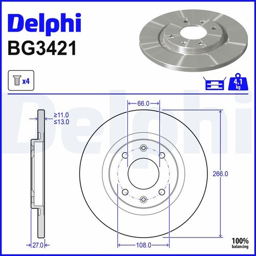 Brake disc delphi bg3421 - x2,