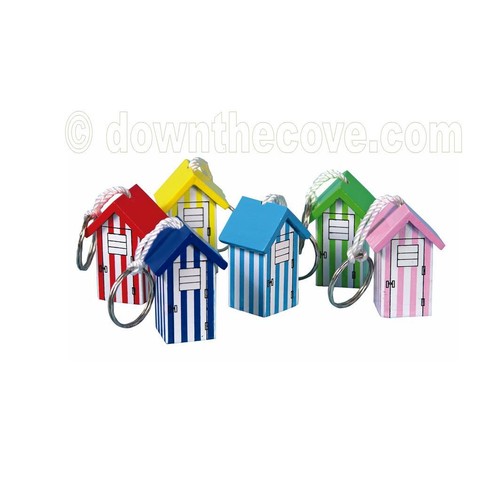 Beach hut keyring - beach,