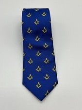 Craft Masonic Square And Compass Blue Tie Handmade Masonic Lodge Gift Tie