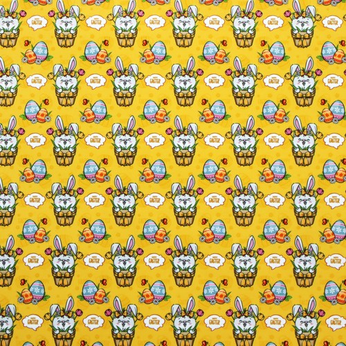 Yellow bunny upholstery fabric - bunny,