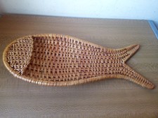 Vintage 70's Wicker Fish Shape