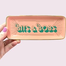 Habitat Ceramic Bits n' Bobs' Trinket Tray Peach & Turquoise 