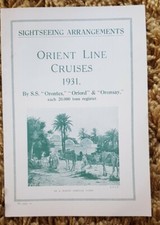 1931 Orient Line Cruises