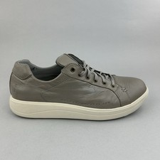 Strive Dakota Grey Leather Lace Up Low Top Walking Casual Sneakers Trainers UK8