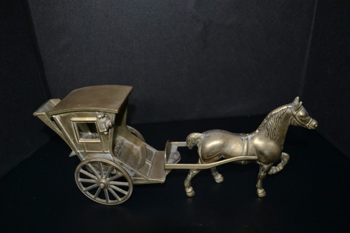 Vintage brass horse and - brass,