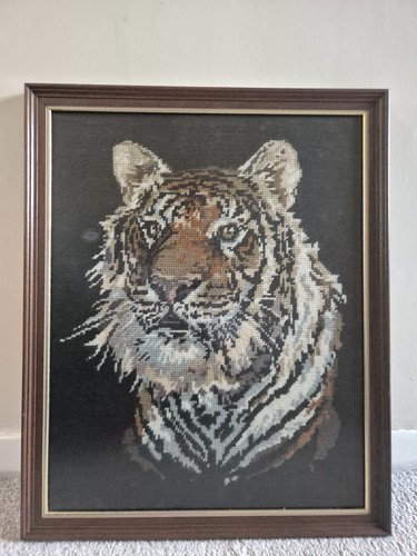 Framed vintage tiger - framed,