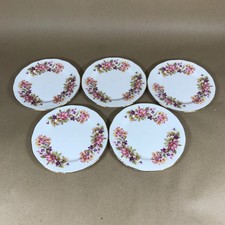 Set of 5 Vintage Colclough Wayside Bone China Floral Honeysuckle Side Plates B67