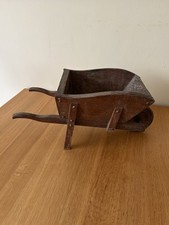 VINTAGE WOOD WHEELBARROW ORNAMENTAL PLANTER HAND BUILT SOLID SUPERB
