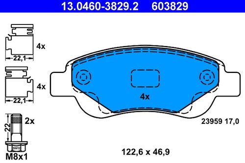 0460 3829 ate brake pad - ate,