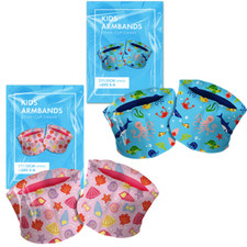 Kids Armbands for Swimming Pool, Pink or Blue Design 3-6 Years, Max Weight 25 KG