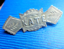Silver KATE Name Brooch Edwardian Antique Sterling h/m 1905 Birmingham  -  KATE