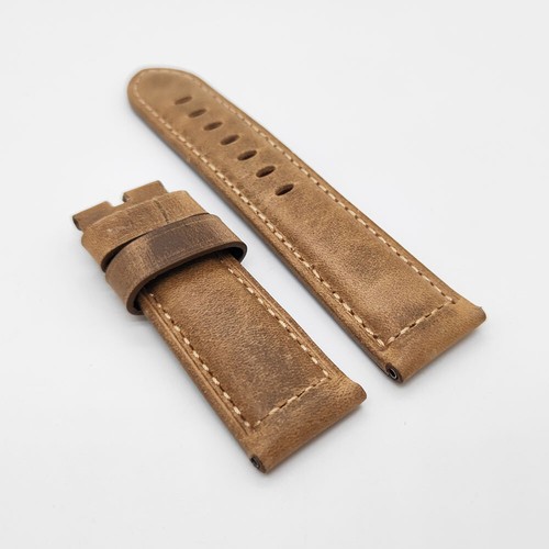 24mm brown leather strap - brown, band
