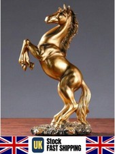 Gold Rearing Horse Statue