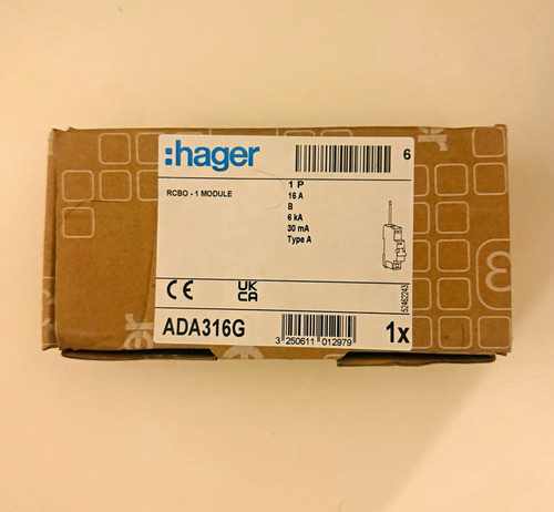 Hager ada316g rcbo 16a type - rcbo,