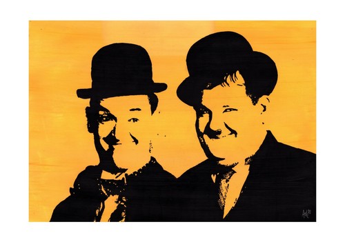 Laurel and hardy print - laurel,