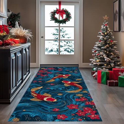 Japanese koi fish runner rug - fish,