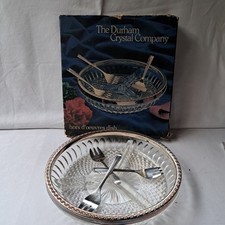 The Durham Crystal Bowl 3 Food Partition Vintage Retro