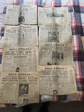 world war 2 Job Lot Bundle 1945 Real Original Express Newspapers 