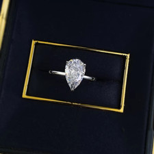 4ct pear cut moissanite - pear, ring