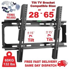 TV Wall Bracket Mount Tilt 28" 30" 32" 40" 50" 55" Up To 65"  LED QLED PLASMA