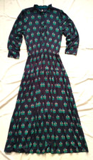 Joules long dress - stretchy viscose floral fabric - elasticated waist - size 14