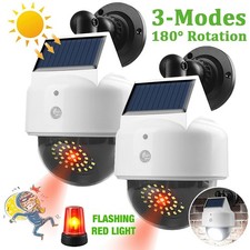 2 Pack Solar Powered Dummy Camera CCTV Security Surveillance Cam Fake IR LED UK*