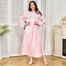 Muslim Women Abaya Dubai Pink