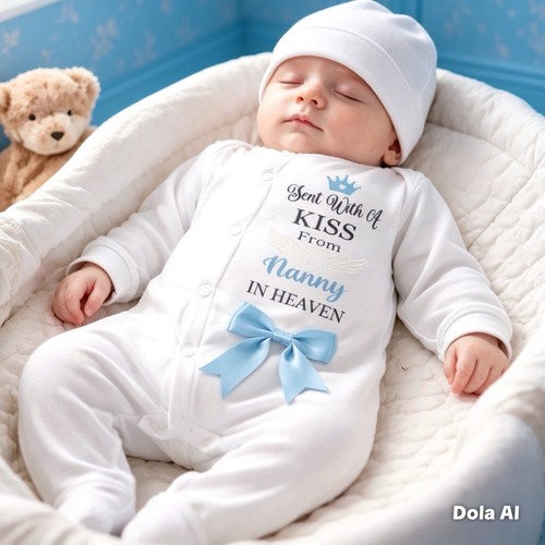 Newborn baby babygrow - baby, hat