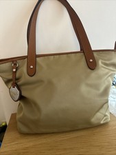 Ralph Lauren nylon Tote Bag With Tan Leather Handles Great Condition