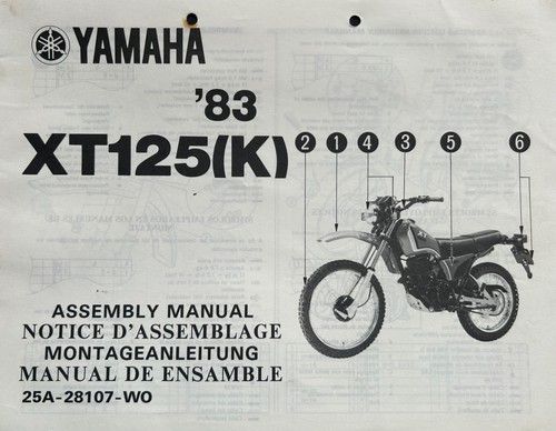 Yamaha xt125k 1983 genuine - xt125k,