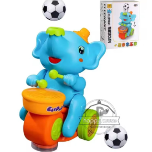 Musical walking elephant toy - walking,