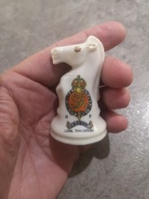 Arcadian Crested China Knight horse Chess piece 60mm. Royal Engineers crest