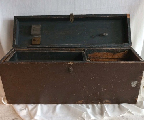 Antique wooden tool box - wooden,