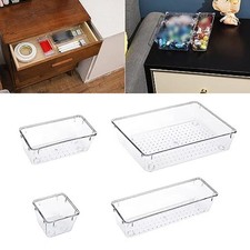 Fitment Drawer Organizers Bins Dividers Bedroom Storage Box Clear Plastic