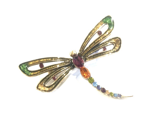 Dragonfly brooch signed monet - brooch,
