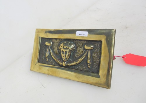 Victorian brass letterbox - brass,