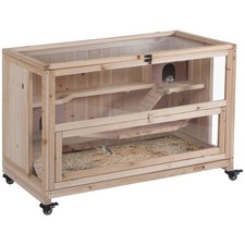 Pawhut wooden hamster cage - wooden,