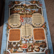 Vintage Traditional Scottish Recipes 20"x30" Towel 1981 Made in Britain by Vista