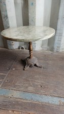 A Beautiful Small Round Marble Top Table With Decorative Metal Stand -Side Table