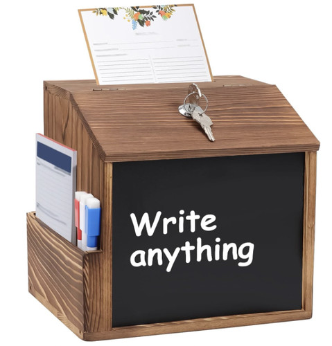 Wooden suggestion box - suggestion,