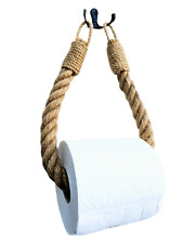 Retro Style Rope Jute Toilet Roll Holder/Towel Rail Nautical Style with Bracket