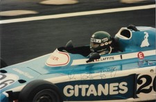 Jacques Laffite 1976 Austrian Grand Prix signed photo F1 Ligier Autograph
