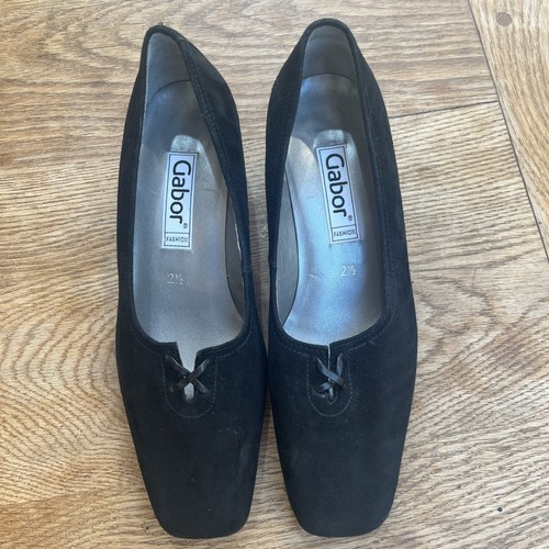 Gabor black leather court - black,