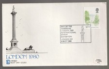 1980 London Landmarks Day of Americas International Stamp Exhibition Cameo Cover