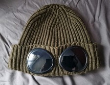 Mens CP Company Goggle Beanie Khaki Green