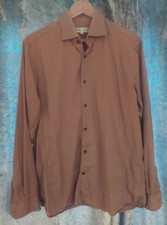 Reiss mens brown cotton shirt